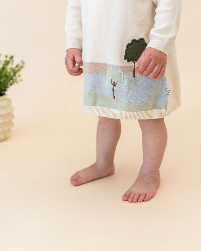 Farm House Baby Knit Tunic Dress (Organic Cotton) - Model