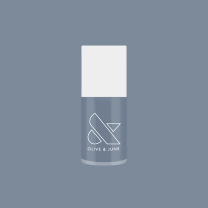 Olive and June Favorite Beanie gel polish bottle in moody slate grey for quick dry at-home manicure use