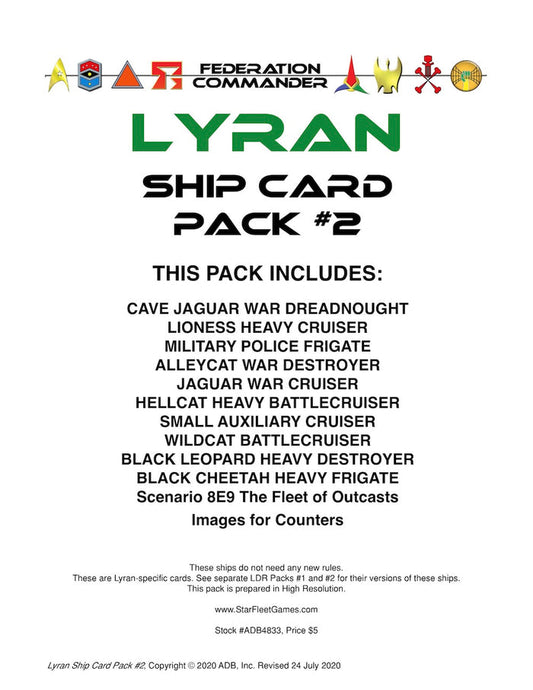 Federation Commander: Lyran Ship Card Pack #2