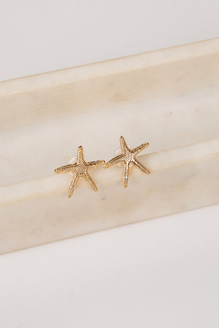 Maisie Starfish Gold Stud Earrings