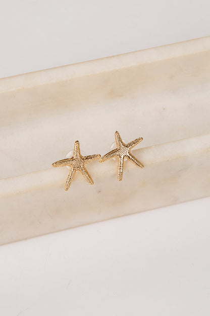 Maisie Starfish Gold Stud Earrings