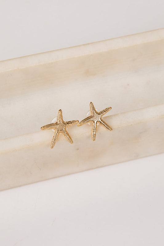 Maisie Starfish Gold Stud Earrings