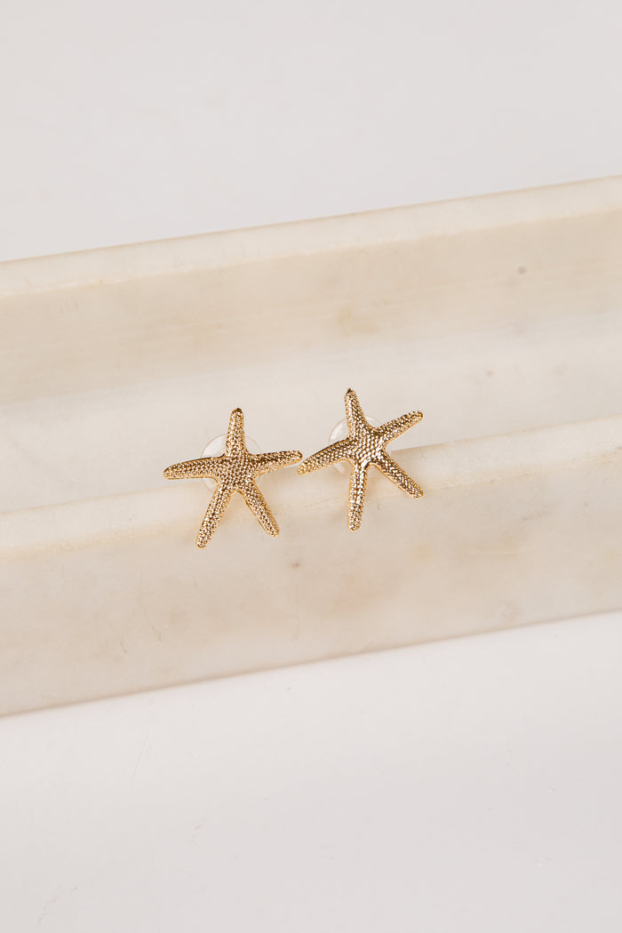 Maisie Starfish Gold Stud Earrings