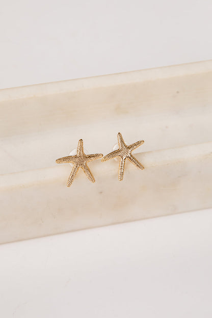 Maisie Starfish Gold Stud Earrings