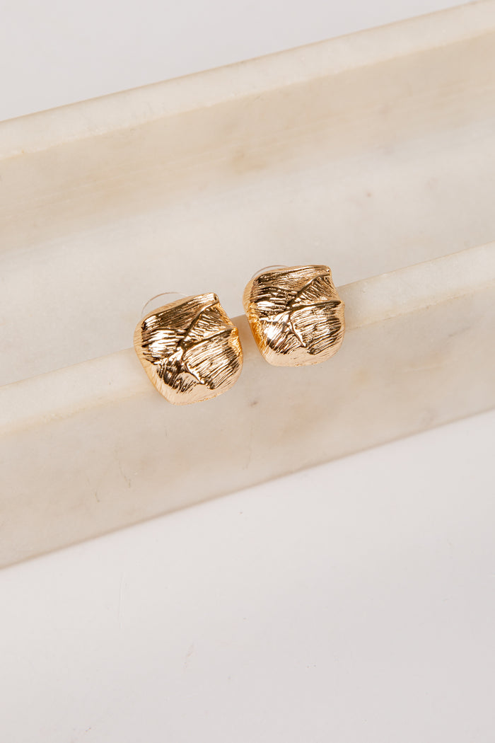 Paloma Textured Gold Stud Earrings
