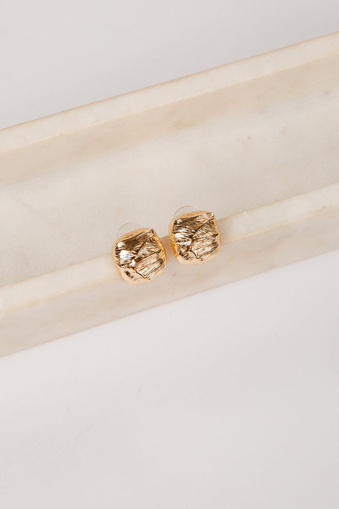 Paloma Textured Gold Stud Earrings