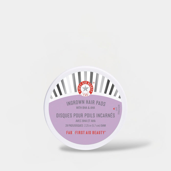 First Aid Beauty Ingrown Hair Pads with BHA & AHA (28 Pads) وسادات فيرست إيد بيوتي لإزالة الشعر تحت الجلد بحمضيّ BHA وAHA - Princess Cosmetics Qatar