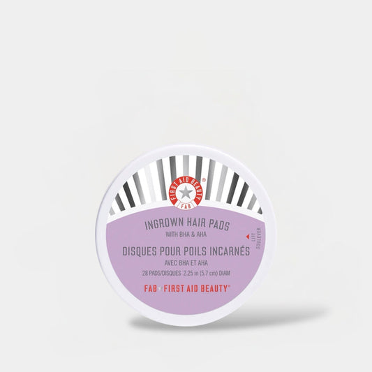 First Aid Beauty Ingrown Hair Pads with BHA & AHA (28 Pads) وسادات فيرست إيد بيوتي لإزالة الشعر تحت الجلد بحمضيّ BHA وAHA - Princess Cosmetics Qatar
