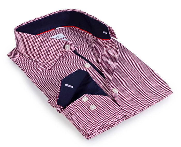 Fitted Button-Up Shirt w/Contrast Trimming - Blue -  Final Sale