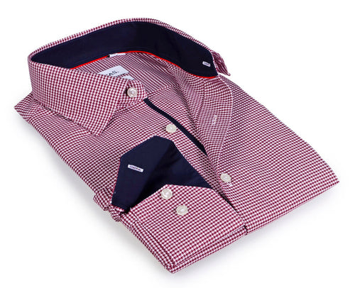 Fitted Button-Up Shirt w/Contrast Trimming - Blue -  Final Sale