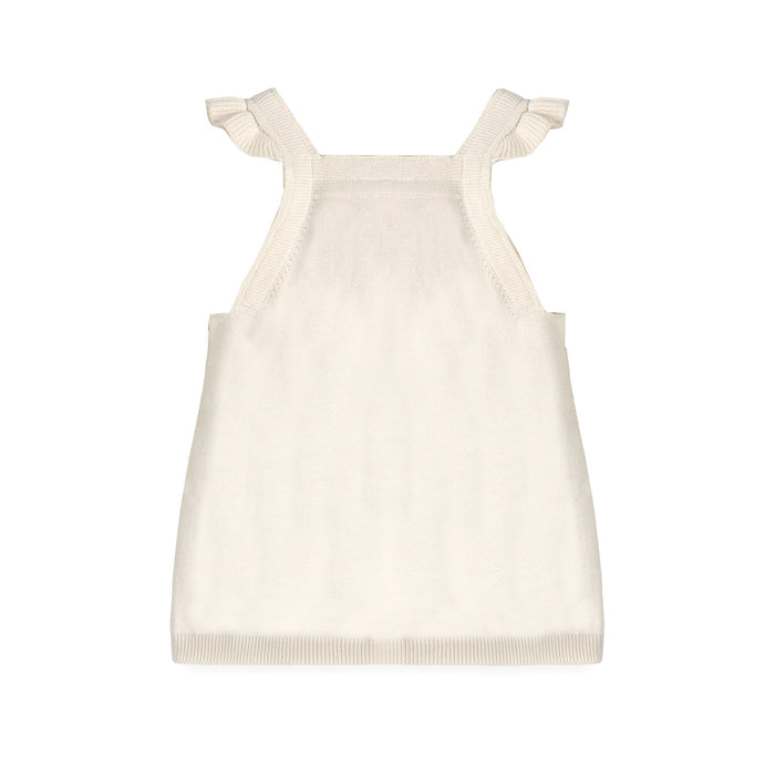 Floral Embroidered Baby Knit Tunic Dress Back (Organic Cotton)