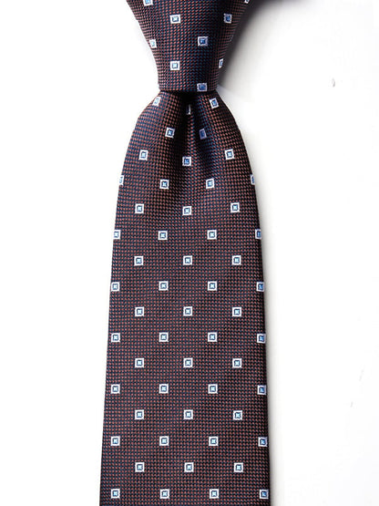 Florentine Minimal Dark Brown Silk Tie