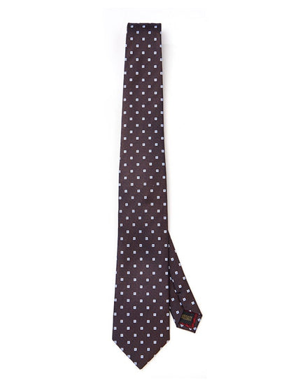 Florentine Minimal Dark Brown Silk Tie