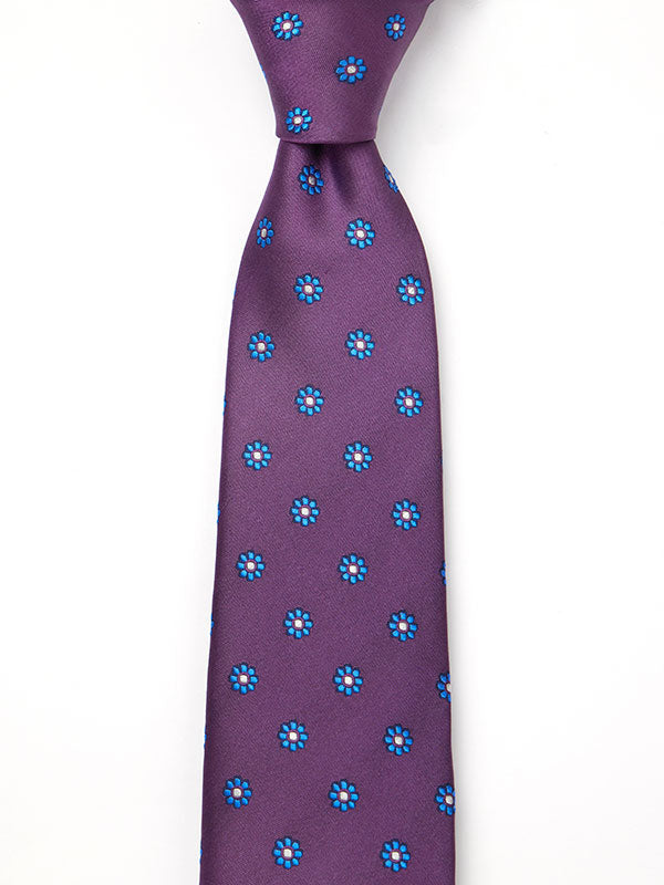 Florentine Minimal Dark Purple Silk Tie