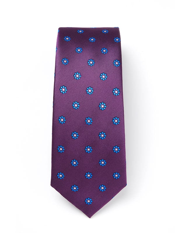 Florentine Minimal Dark Purple Silk Tie