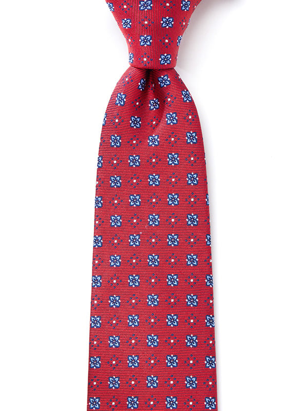 Florentine Minimal Dark Red Silk Tie
