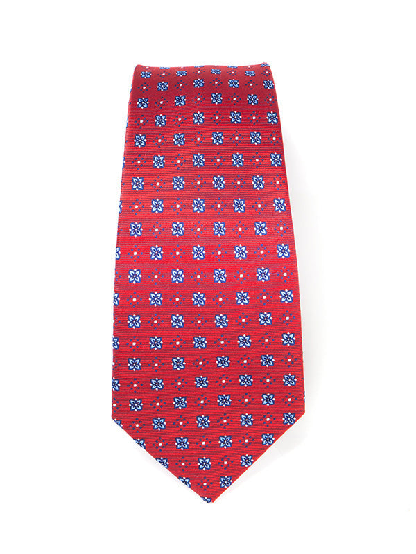Florentine Minimal Dark Red Silk Tie