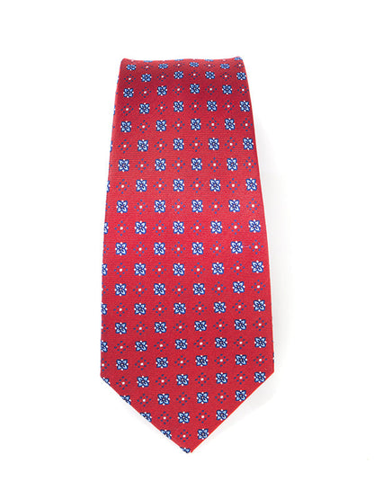 Florentine Minimal Dark Red Silk Tie