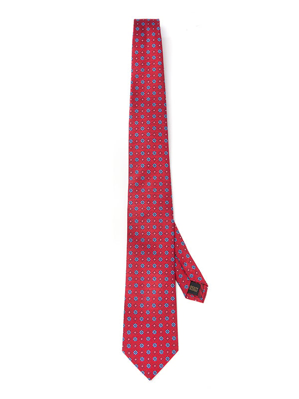 Florentine Minimal Dark Red Silk Tie