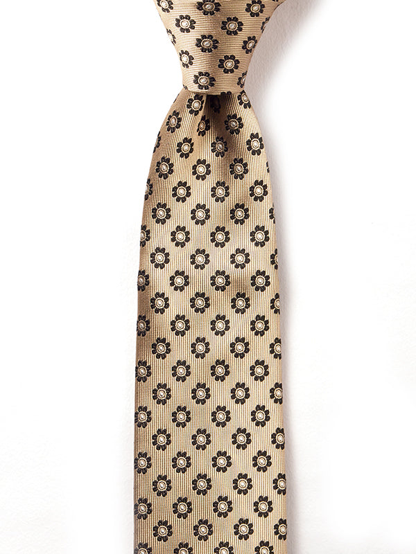 Florentine Minimal Medium Beige Silk Tie