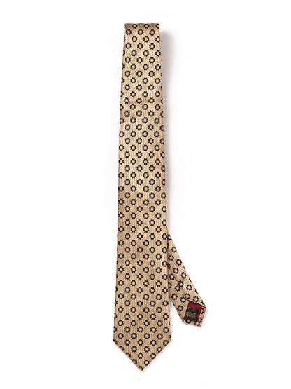 Florentine Minimal Medium Beige Silk Tie