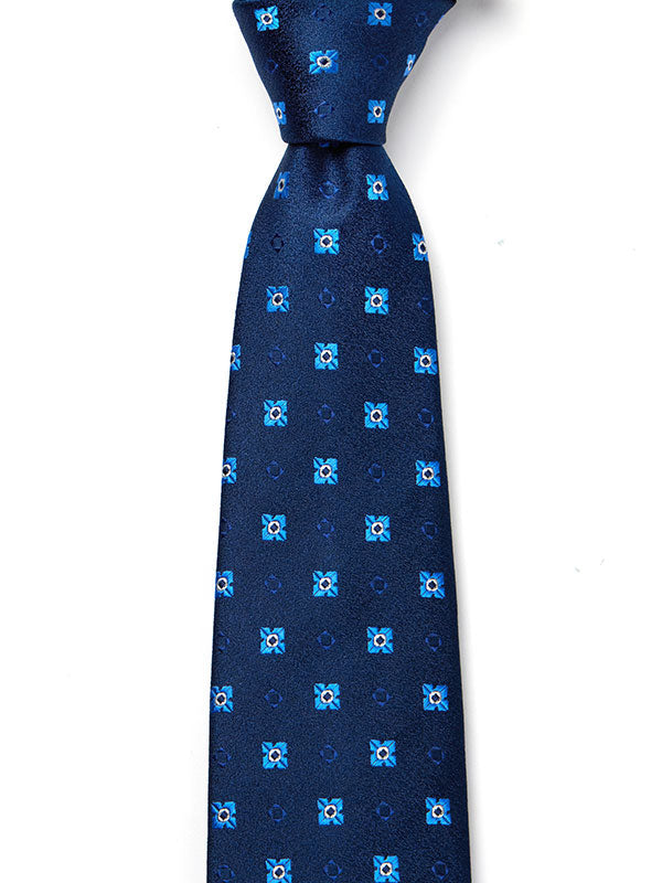 Florentine Minimal Navy Silk Tie