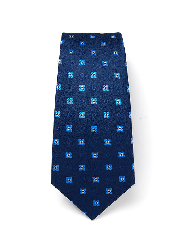 Florentine Minimal Navy Silk Tie