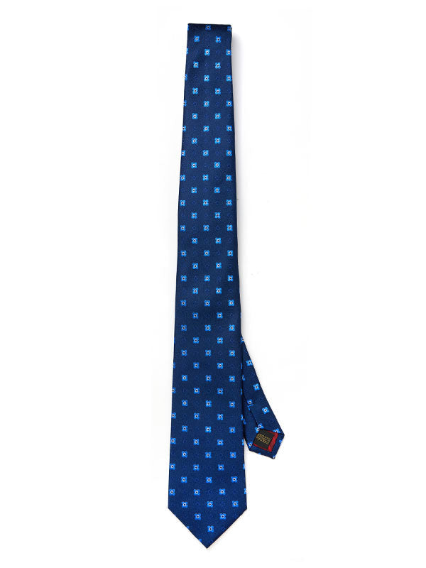 Florentine Minimal Navy Silk Tie