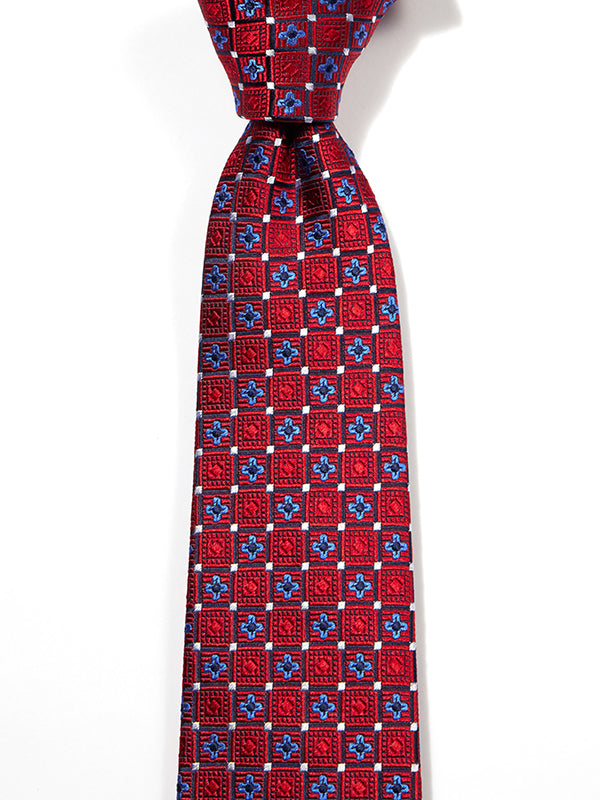 Florentine Minimals Dark Red Silk Tie