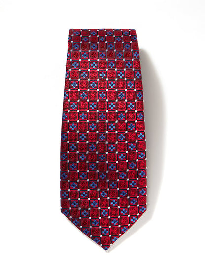 Florentine Minimals Dark Red Silk Tie