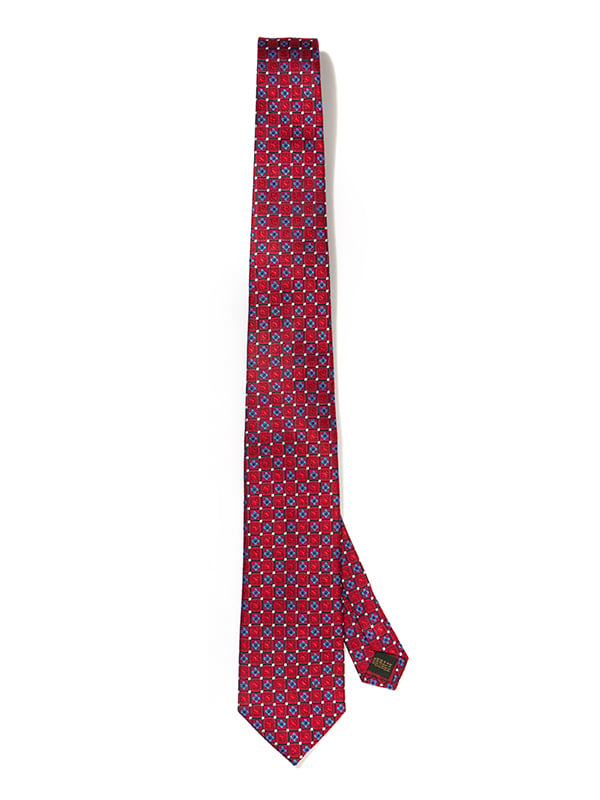 Florentine Minimals Dark Red Silk Tie