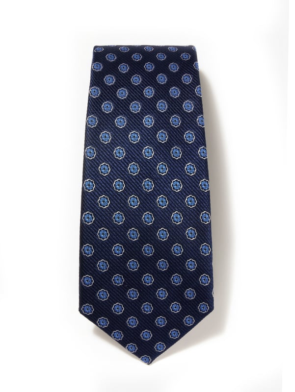 Florentine Minimals Navy Silk Tie