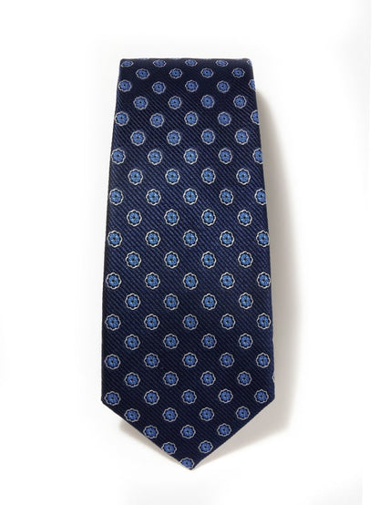 Florentine Minimals Navy Silk Tie