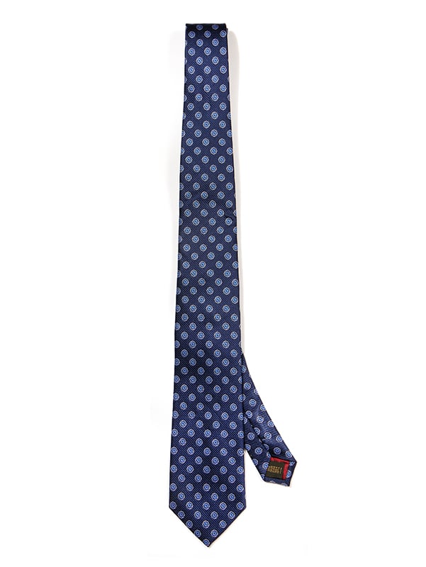 Florentine Minimals Navy Silk Tie