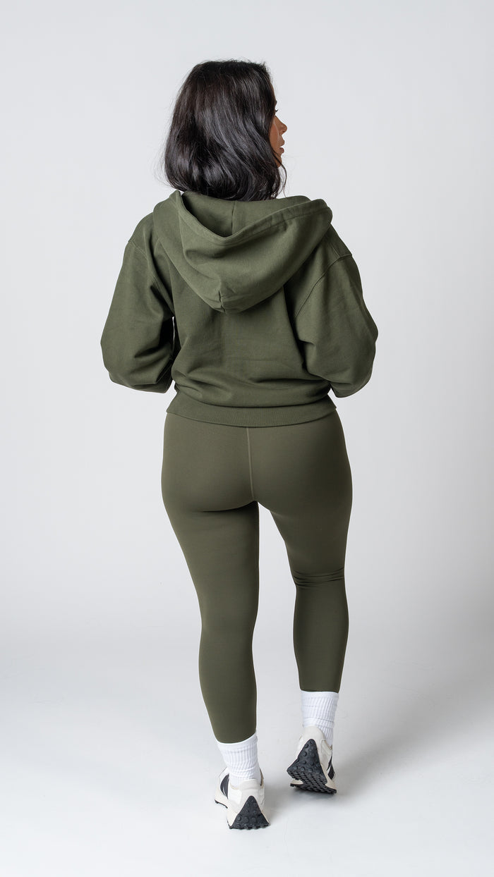Foundation Full Zip Hoodie in Olive - view 3