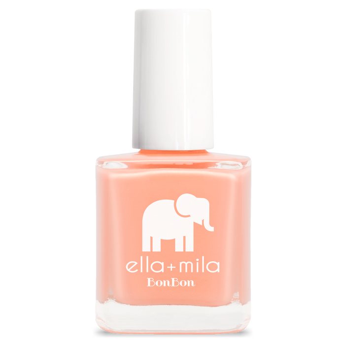 French Kiss peach pink coral nail polish bottle – ella+mila