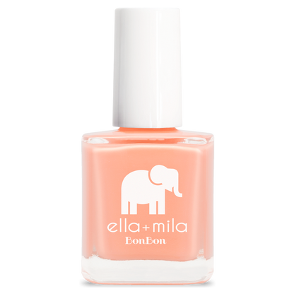French Kiss peach pink coral nail polish bottle – ella+mila