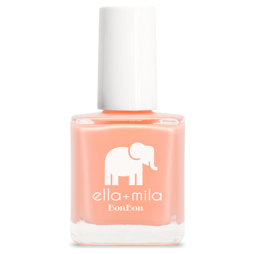 French Kiss peach pink coral nail polish bottle – ella+mila