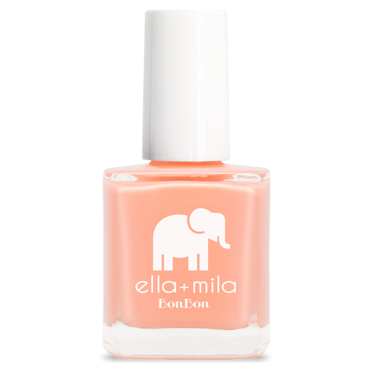 French Kiss peach pink coral nail polish bottle – ella+mila