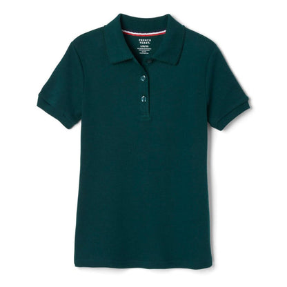French Toast Girls Plus Short Sleeve Interlock Polo with Picot Collar