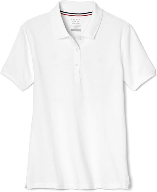 French Toast Girls Short Sleeve Fitted Stretch Pique Polo