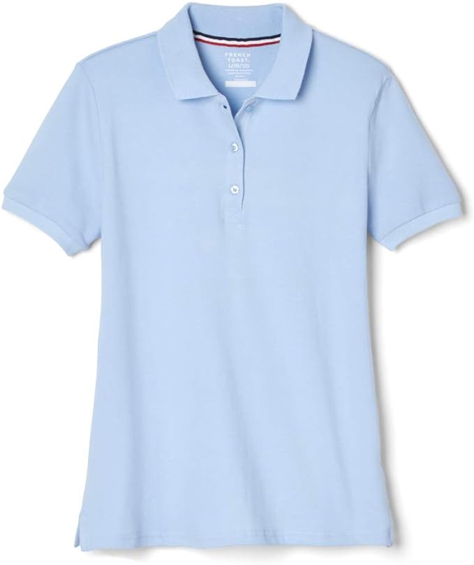 French Toast Girls Short Sleeve Fitted Stretch Pique Polo