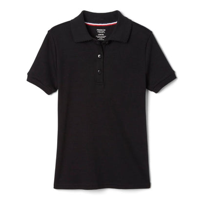 French Toast Girls Short Sleeve Interlock Polo with Picot Collar
