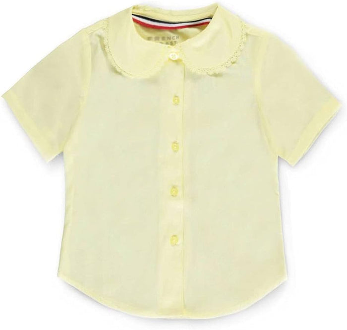 French Toast Girls Short Sleeve Peter Pan Trim Blouse