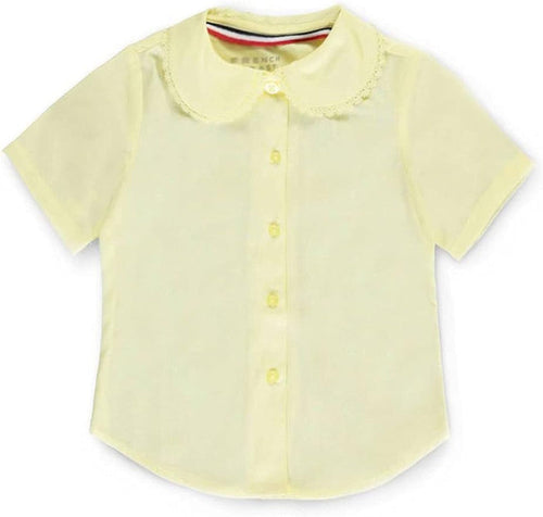French Toast Girls Short Sleeve Peter Pan Trim Blouse