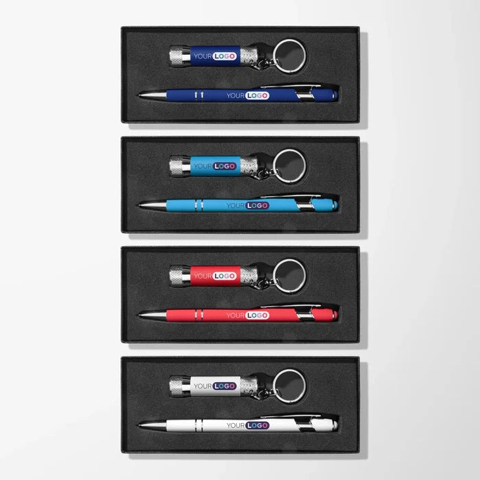 Full Color Alpha Pen & Flashlight Gift Set in Window Box