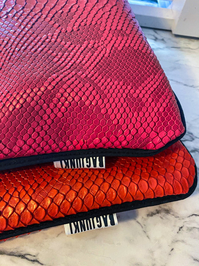 Fuschia Snakeskin Foldover  image 0