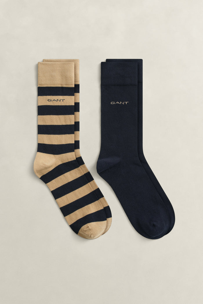 Gant Barstripe & Solid Socks 2PK