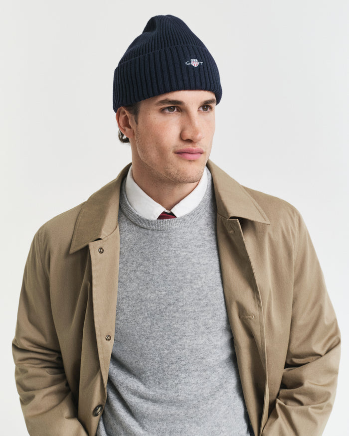 Gant Cotton Blend Logo Beanie