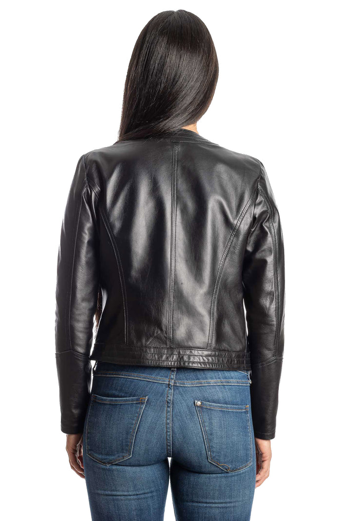 PK BY PASKAL Giacca girocollo nappa nero 612 NAPPA-NERO